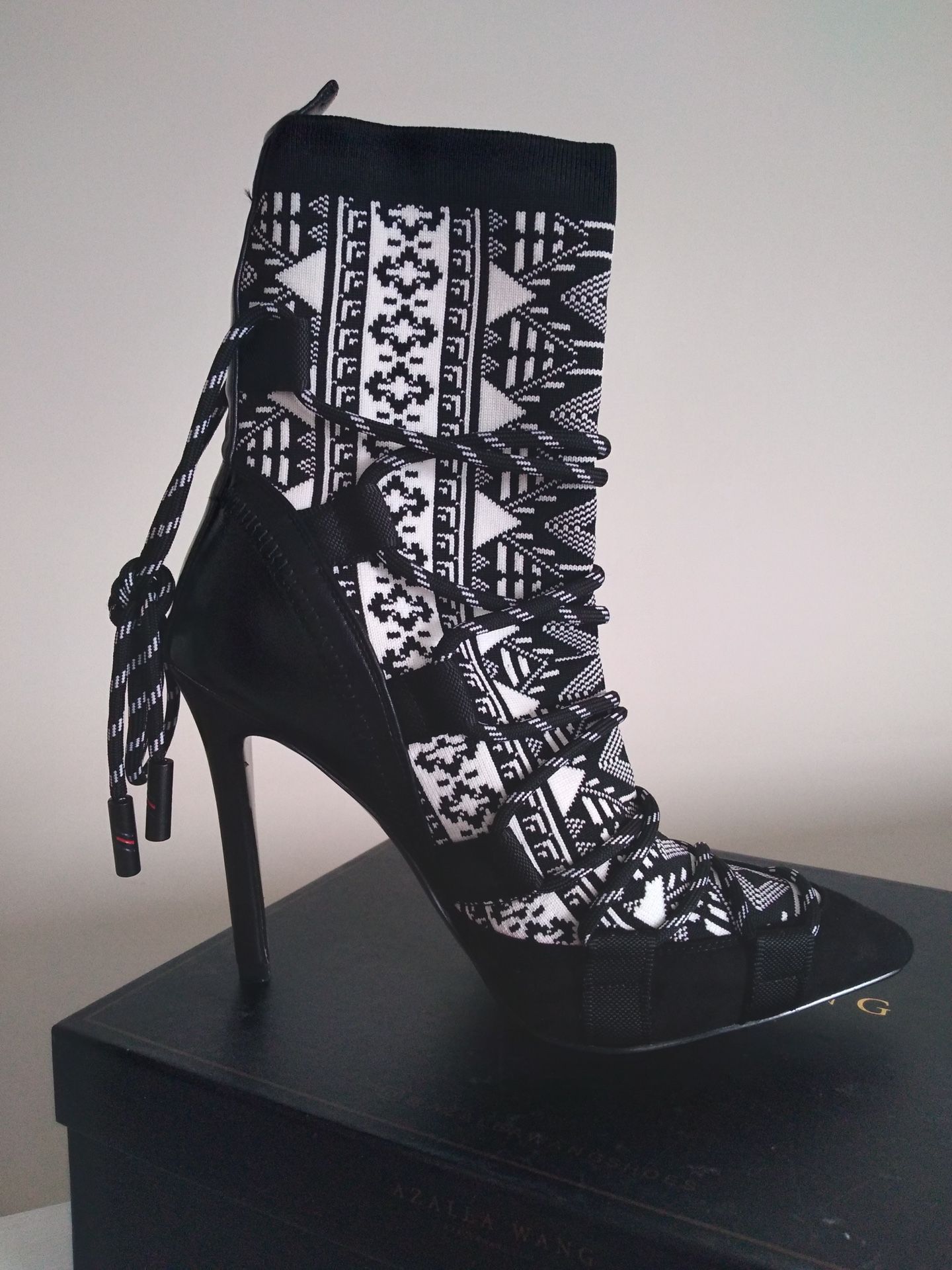 Black And White Booties Size 8.5