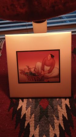 Vintage RC Gorman Hanging Tile Picture 8x8