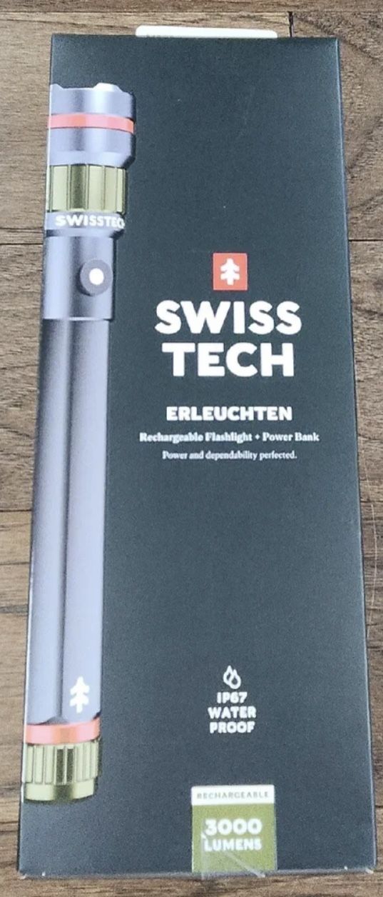 Swiss Tech 31656 Erleuchten 3000 Lumen LED Flashlight & Power Bank - NEW!!