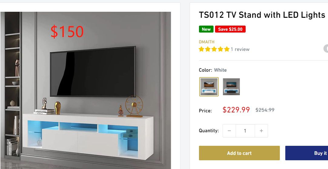TV Stand with LED Lights 