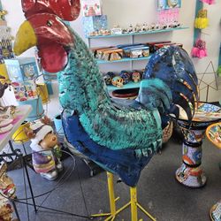 metal rooster over five feet