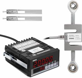 S-Type Load Cell Sensor with Indicator, 0.05% High Precision 9 Units, 3 Sets of Relay Outputs, 0-300KG Test Tension and Compression Force Sensor for L