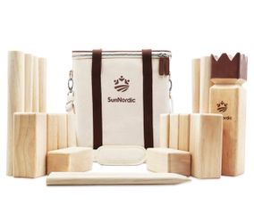 SunNordic Rubber Wood Kubb Yard Game Set
