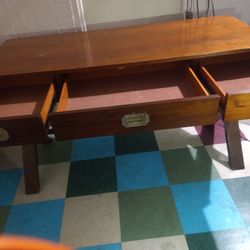 Solid Wood, Thick Legs, Heavy Duty Bearing Drawer Tracks. Electrical Outlet Built In Can Deliver