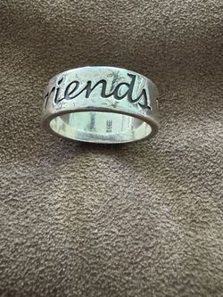 925 Sterling Silver Friends Script Band Ring