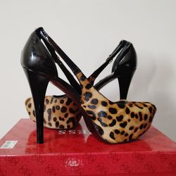 Guess  leopard print high heels size 9