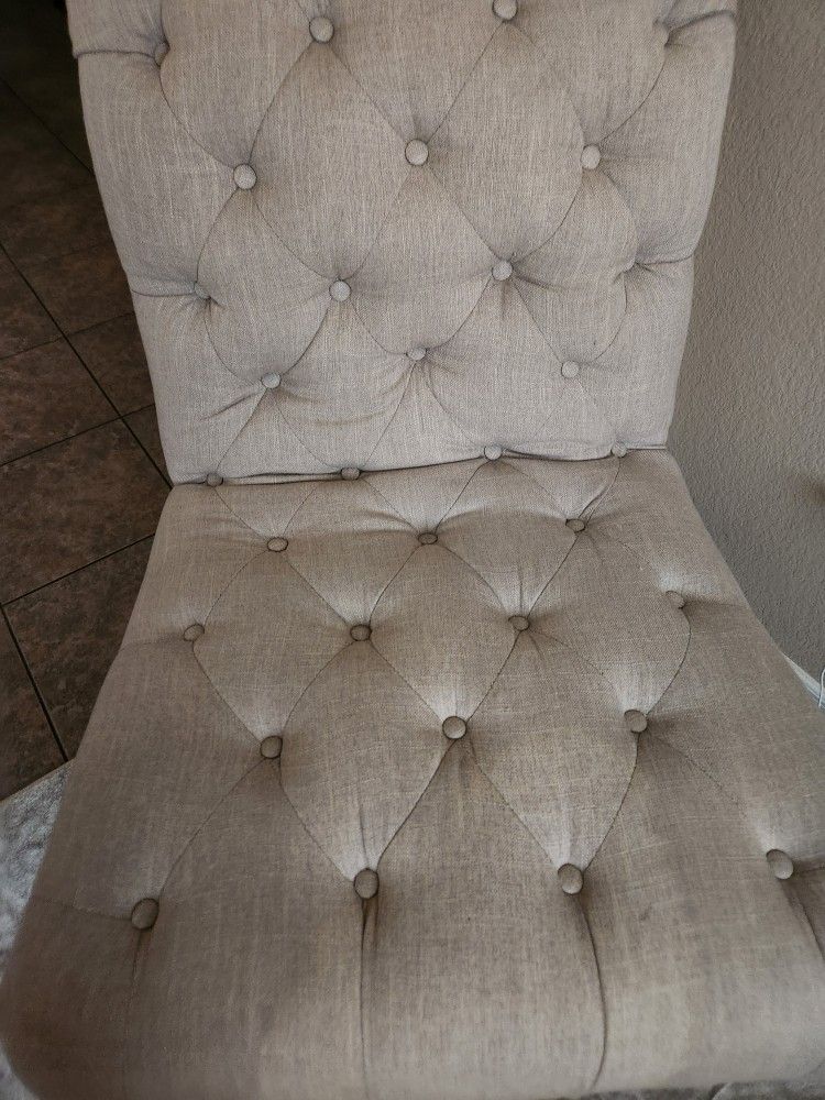 Tufted Armless Roll Top Side Chairs-30 For Both!
