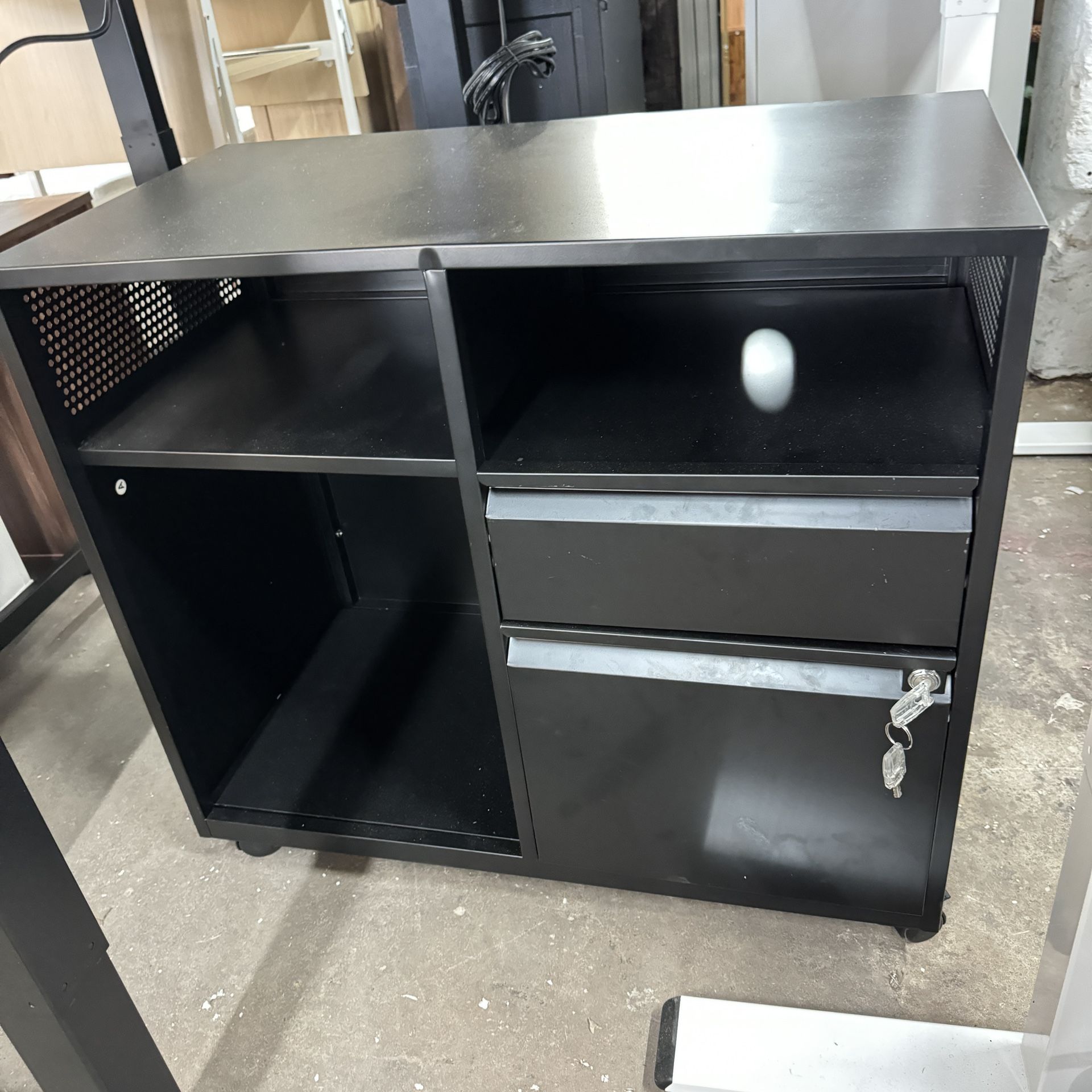 2 Drawer File Cabinet for Home Office, Rolling File Cabinets with Lock, Under Desk Metal Filing Caninet with Wheels for A4 / F4 / Letter/File Box, Bla