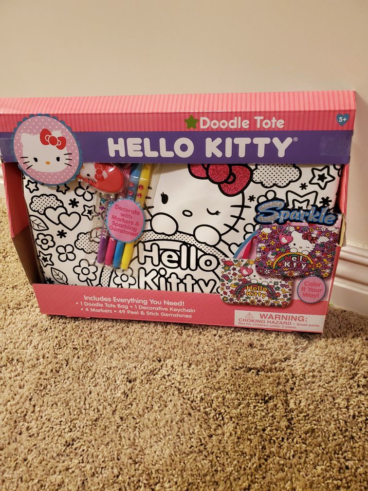 NEW HELLO KITTY DOODLE TOTE DESIGN YOUR OWN BAG