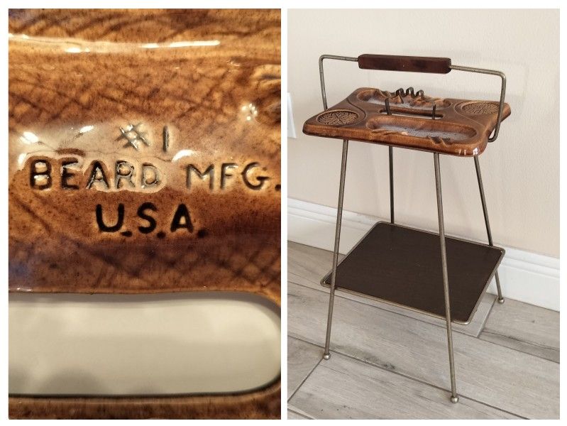Vintage Mid Century 1950s Smoker’s Stand by Beard Mfg Co. See Description