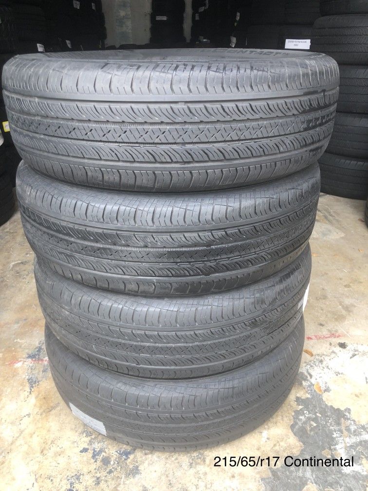 215/65/r17 Continental ALL FOUR (4) TIRES