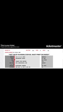 Two Chance The Rapper concert tickets