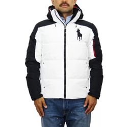 Polo Ralph Lauren Big Pony Hooded Puffer Down Jacket Coat Black Pony Size large