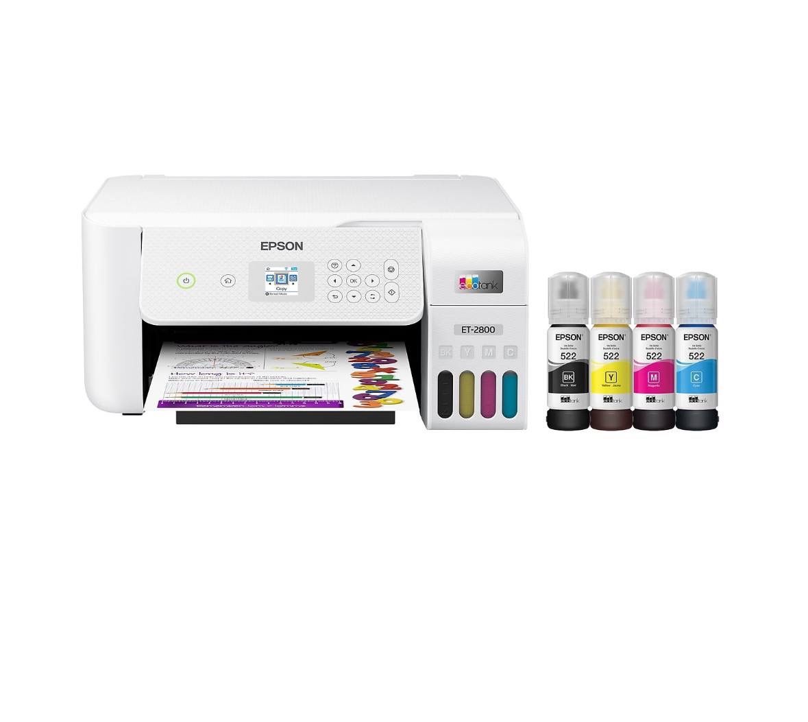 Epson EcoTank ET-2800 Wireless Color All-in-One Cartridge-Free Supertank Printer with Scan and Copy ? The Ideal Basic Home Printer - White. Opened box