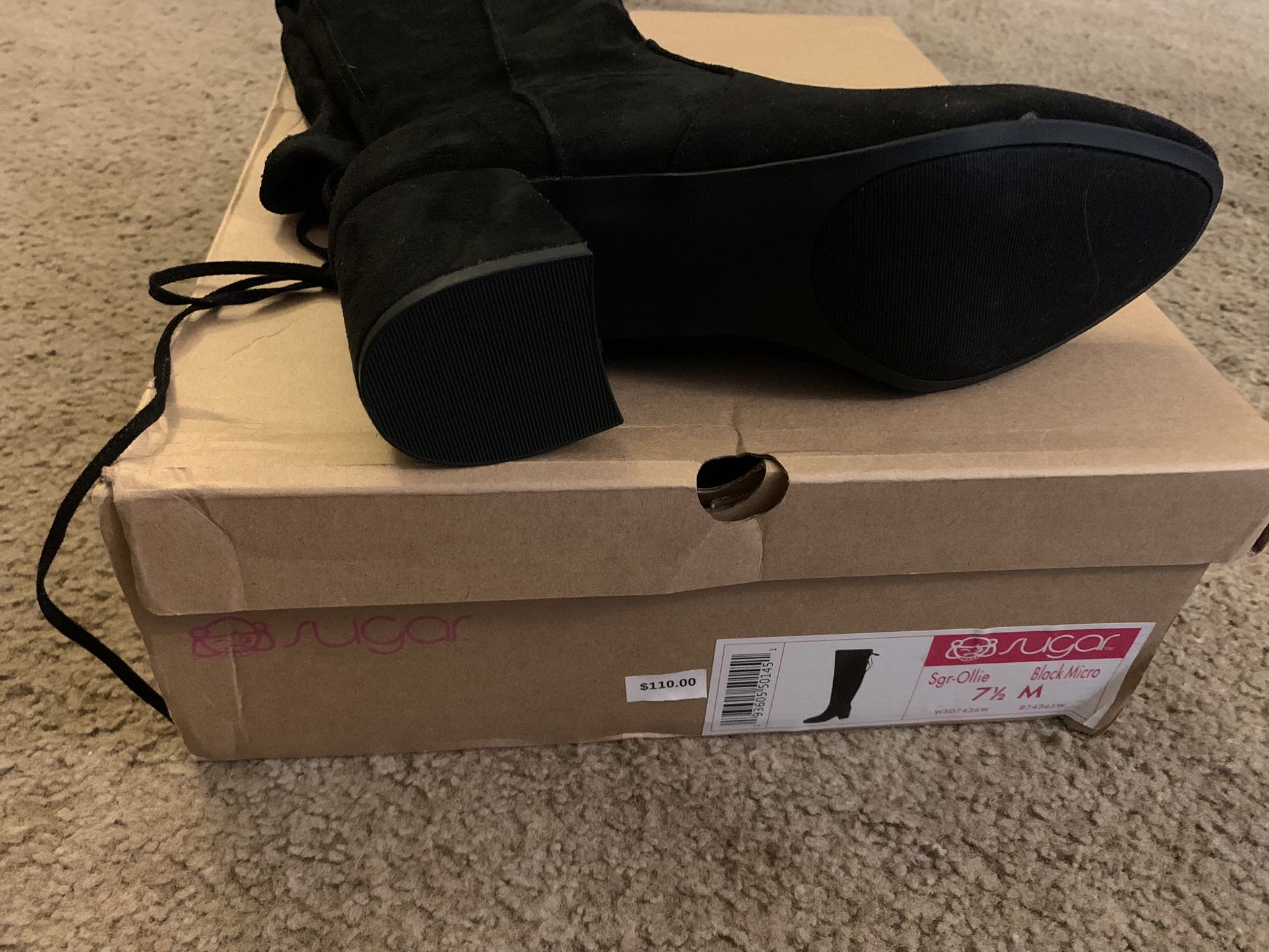 Brand New Black Thigh High Boots 7.5