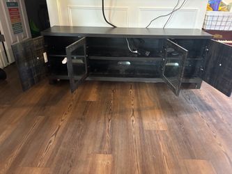 Grey/brown TV Stand with Cabinet Storage