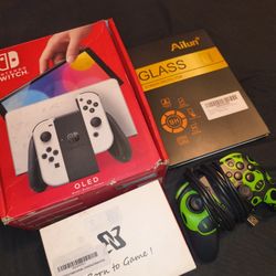 Nintendo Switch OLED Model Neon Red and Neon Green Joy-Con Console Set.