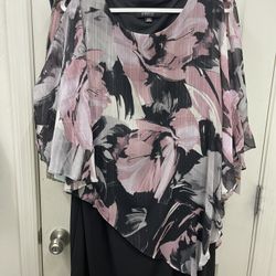 Beautiful, black and light pink fancy occasion dress