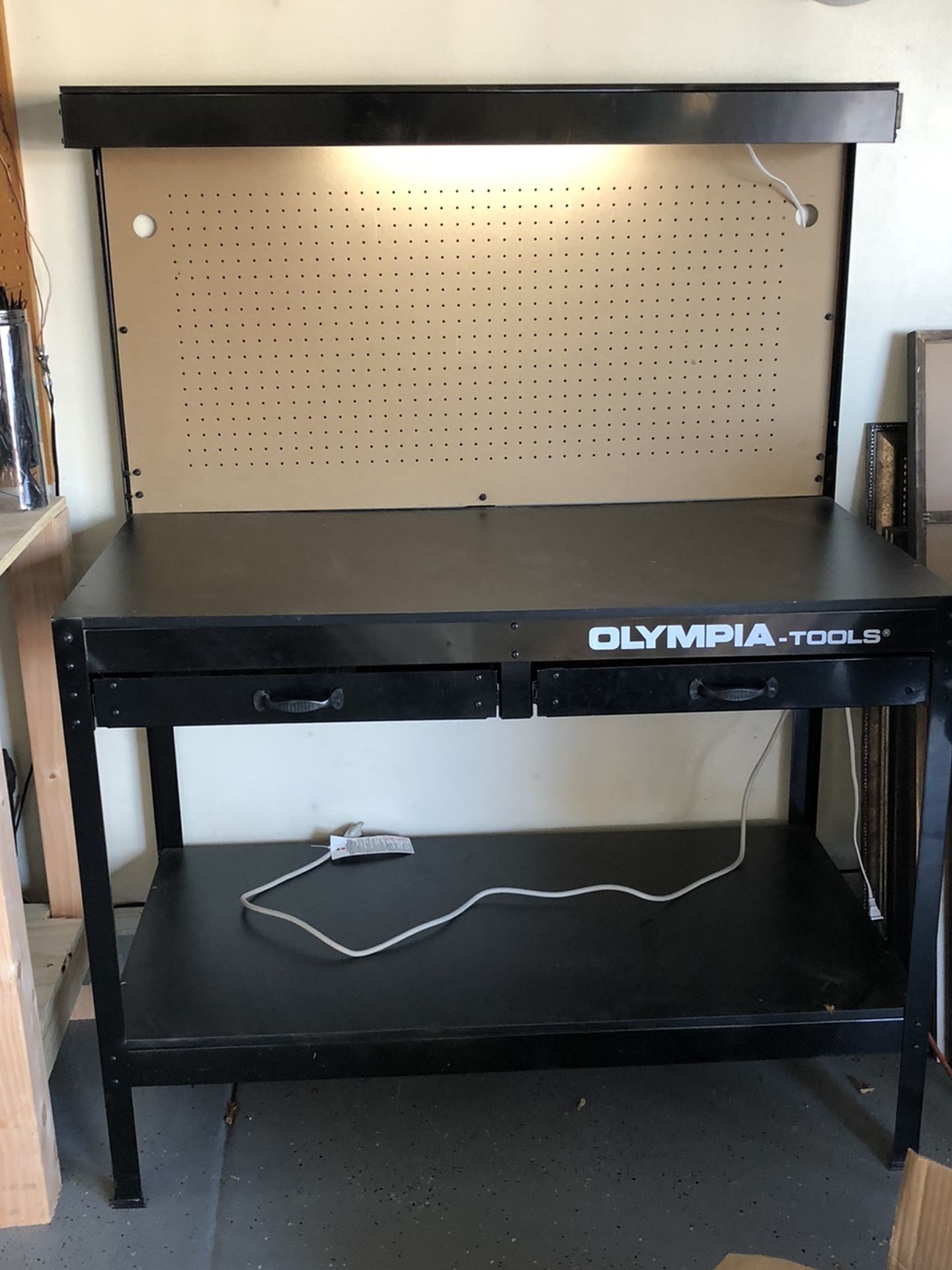New Work Bench With Light And Power Strip