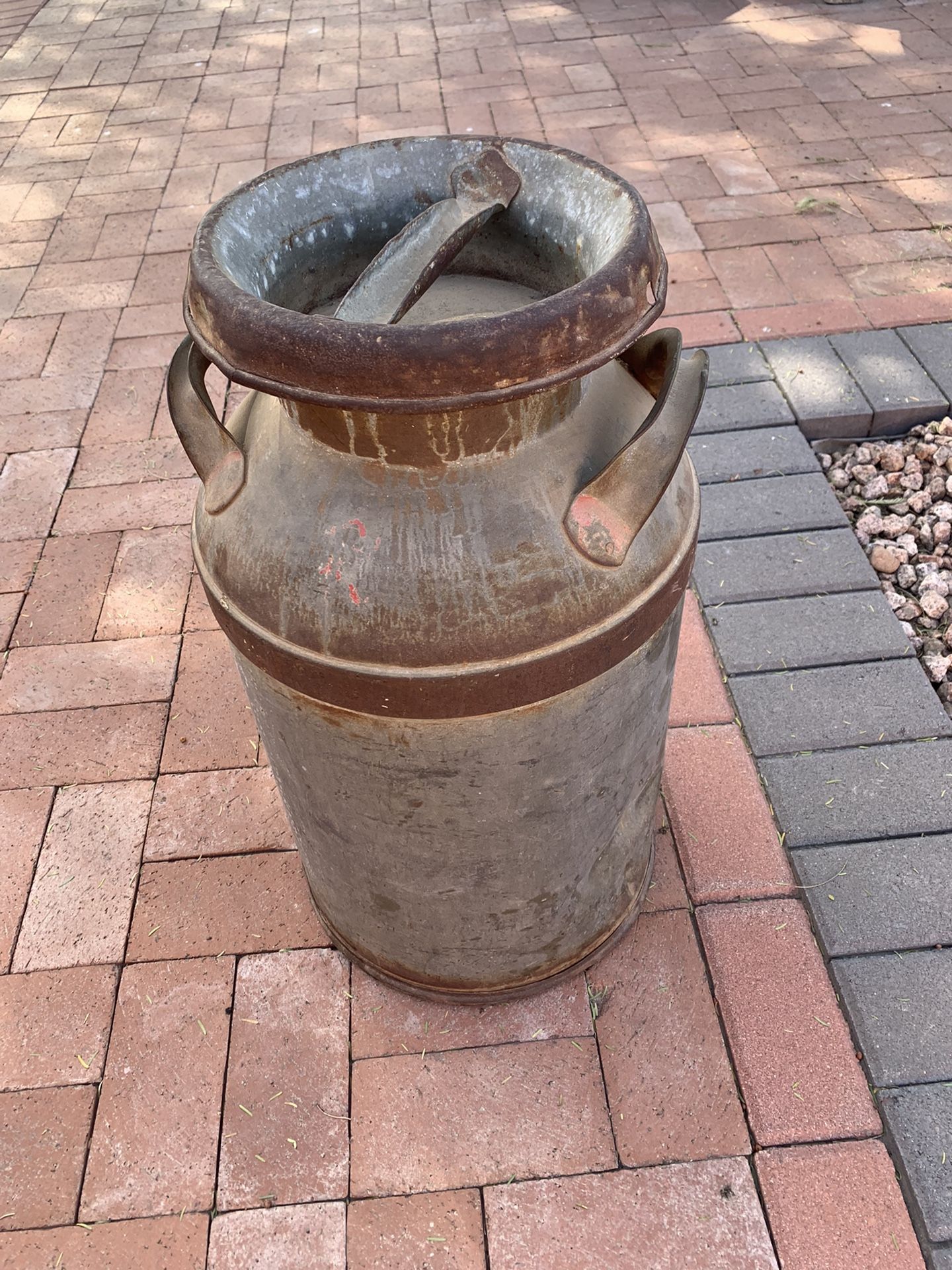 Antique Bordens Milk Can With Lid
