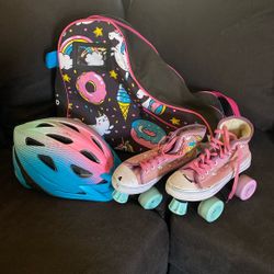 Girl's Roller Skates Hype SK8 Co. Pixie High-tops Pink Unicorns Size 2