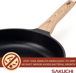  Sakuchi Nonstick Pots and Pans Set,25PCS Nonstick Cookware  Sets, Induction Stone Cookware Set Essentials Non Stick Cooking Set  w/Frying Pans Saucepan & Steak clip(PFOS, PFOA Free): Home & Kitchen
