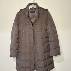 MCM Brown Hooded Down Jacket (Size Large) *COA included*