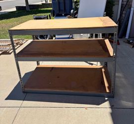 Delivery available! boltless shelving / work bench table