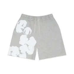 Denim Tears Big Cotton Wreath Sweat Shorts Grey