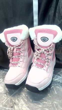Pink Faux Fur Lined Winter Snow Boots