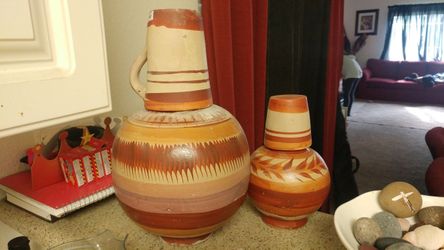 Mexican Ceramic JUG & CUP - HANDMADE!