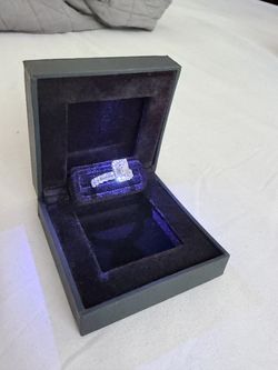 4ct White Gold Emerald Cut Diamond Ring