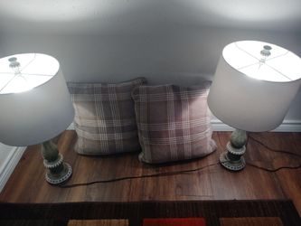 2 Nice Lamps and Matching Pillows