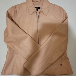 Black Rivet Pink/Mauve Leather Jacket, Large