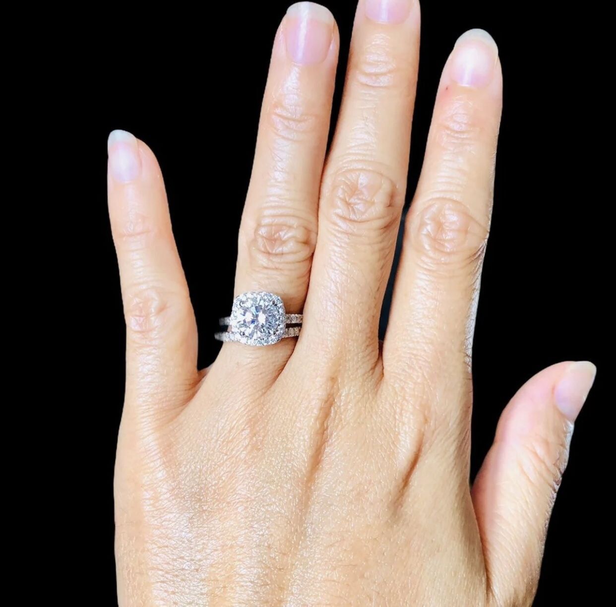Moissanite Diamond Ring Set With Certificate