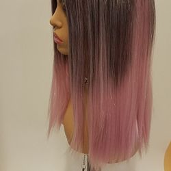 Short Pink Straight Wig