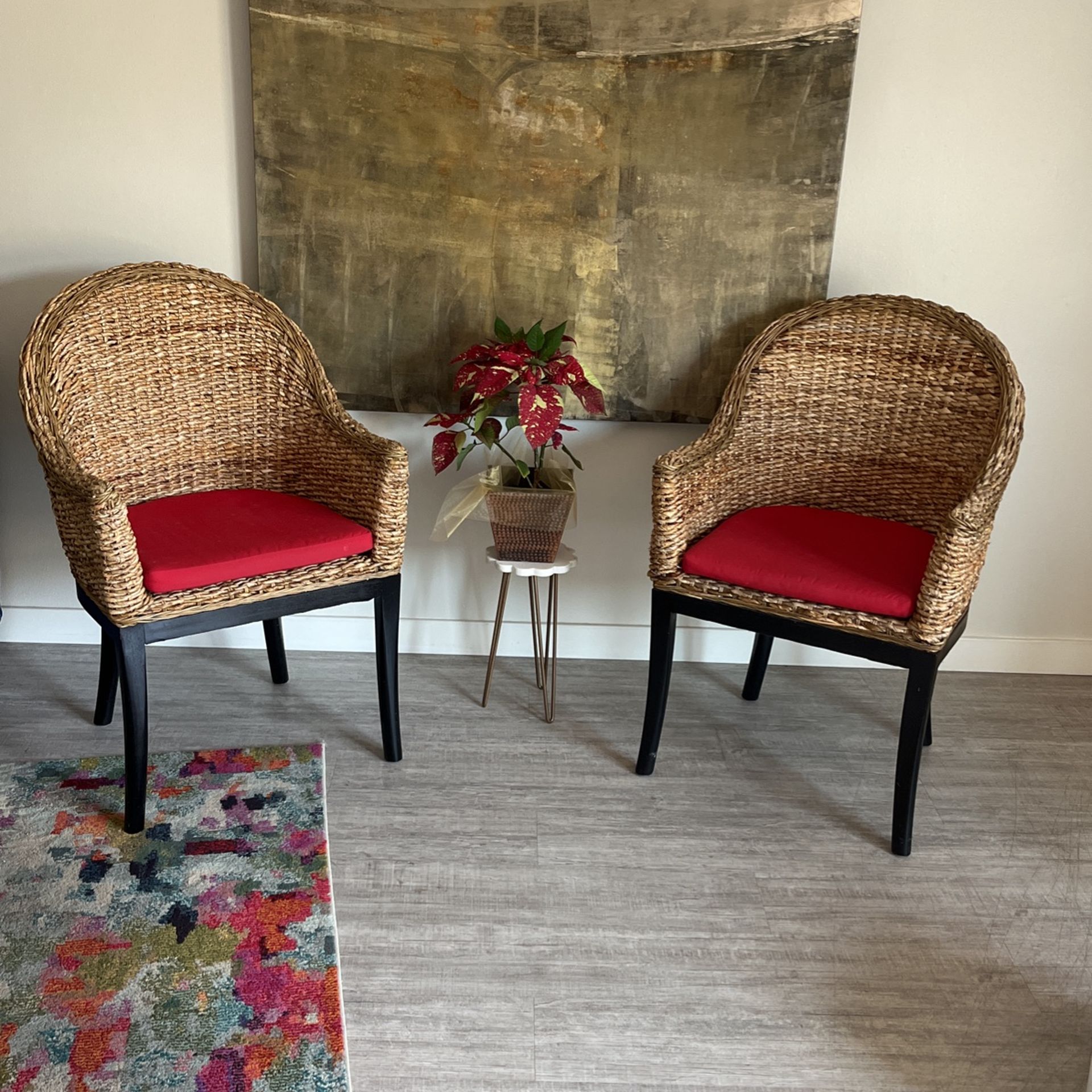 2 Rattan Cane Armchairs