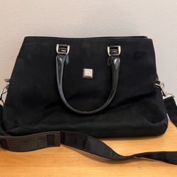 DVF Diane Von Furstenberg Canvas Business Case 18" Black with Removable Strap