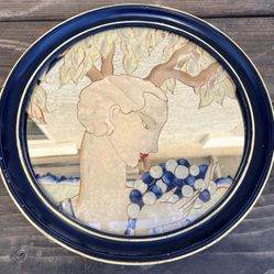 Antique reverse painted mirror 14”