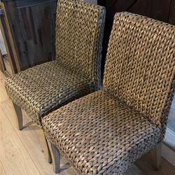 Pottery Barn Seagrass dining chairs