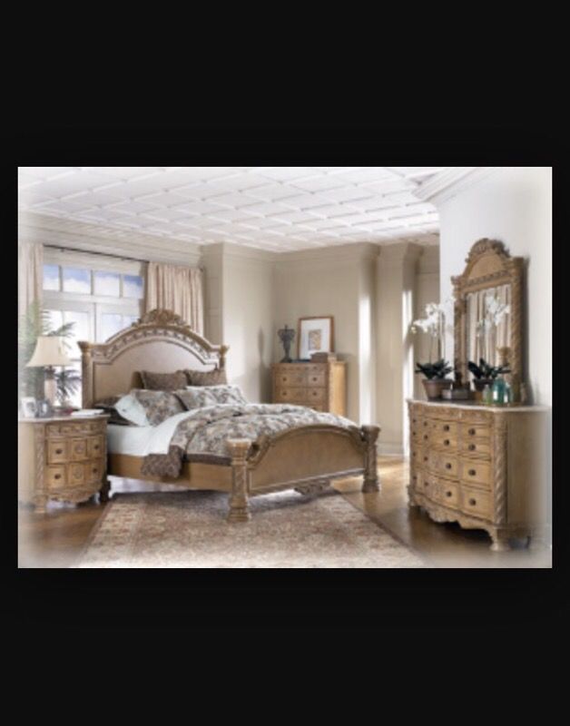 Ashley furniture - marble top King bedroom set - South Coast Collection