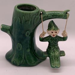 Vintage Treasure Craft Pixie On  A Swing 