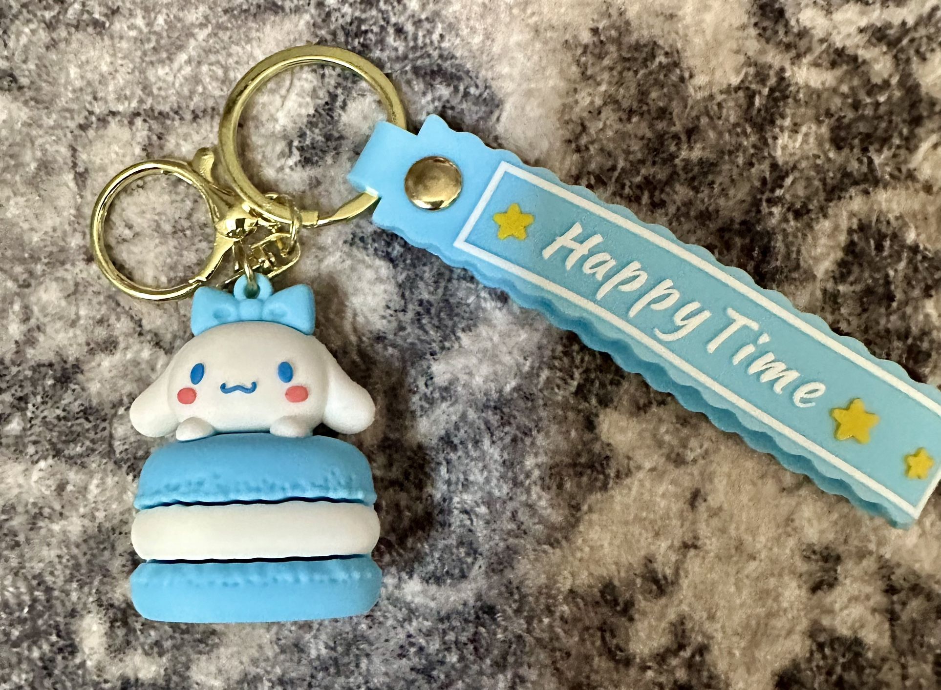New In Bag/ BLUE- Macaroon Style CINNAMOROLL KEYCHAIN!