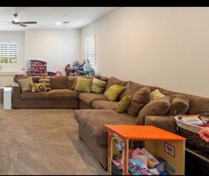 Crate & Barrel tan couch
