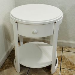 2-Tier Round End Table Mid Century Modern Nightstand