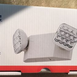 2-Light Wall Mount White Integrated LED Thermoplastic Emergency Light with Adjustable Optics CEC Compliant