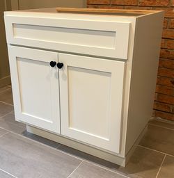 White Shaker Bathroom Vanity Base Cabinet