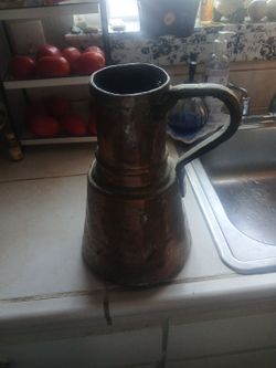 Antique Copper Pitcher Jug with Handle