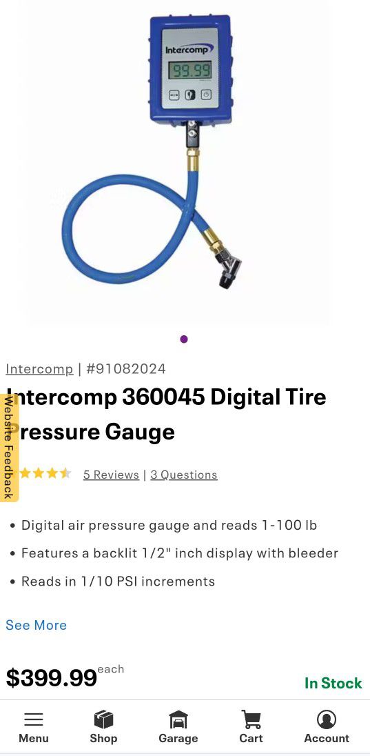 Intercomp Digital Tire Pressure Gauge