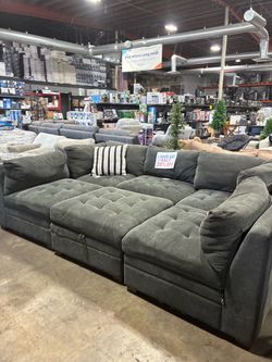 Thomasville 6-piece Modular sectional couch in dark grey